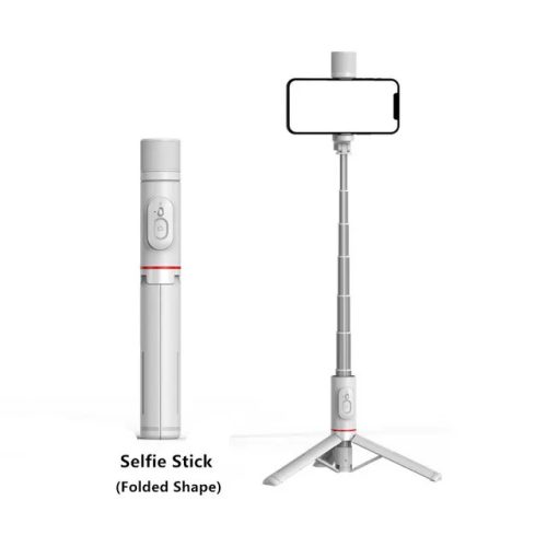 Q12s - Stativ und Selfie-Stick - abnehmbare Bluetooth-Fernbedienung | 750 mm lang | LED-Beleuchtung | stabiler Aluminiumschaft