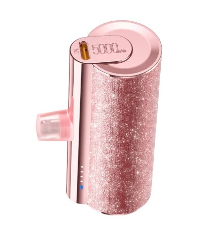 Veger Lipstick-L Power Bank mit Lightning-Anschluss – 5000 mAh Kapazität, für alle Apple Lightning-Produkte, PD3.0- Rose gold